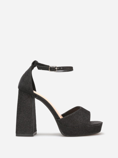 Sandales pailletées à talon haut