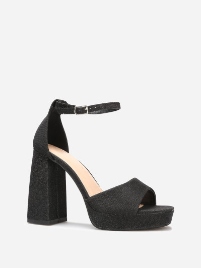 Sandales pailletées à talon haut