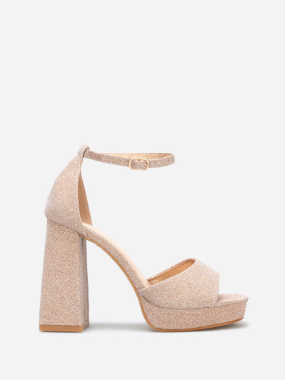 Sandales pailletées à talon haut
