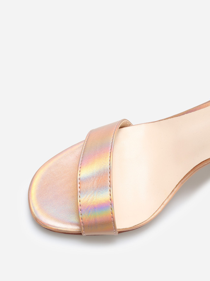 Sandales en simili à effet irisé