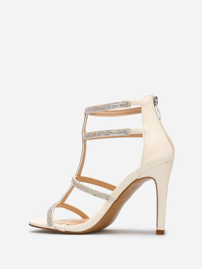 Sandales avec brides à strass et zip