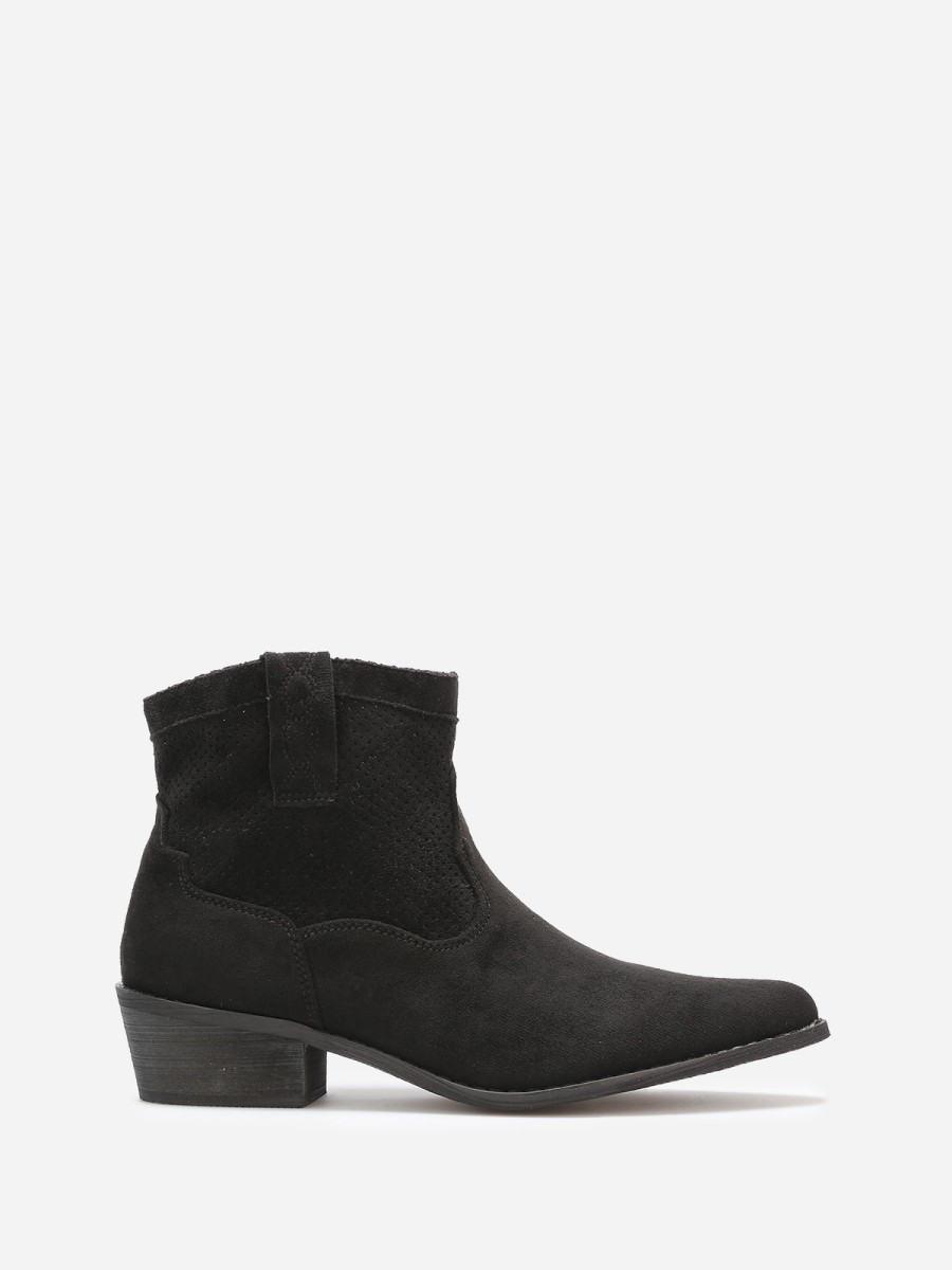 Bottines pointues noires style cowboy