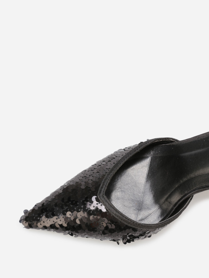 Escarpins pointus noirs à sequins