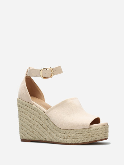 Sandales avec talon compensé en cordage