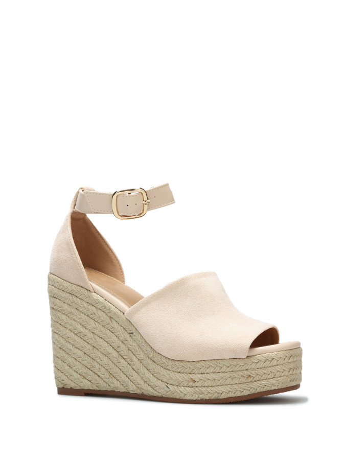 Sandales avec talon compensé en cordage