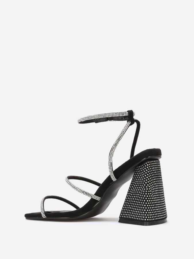 Sandales en suédine à strass