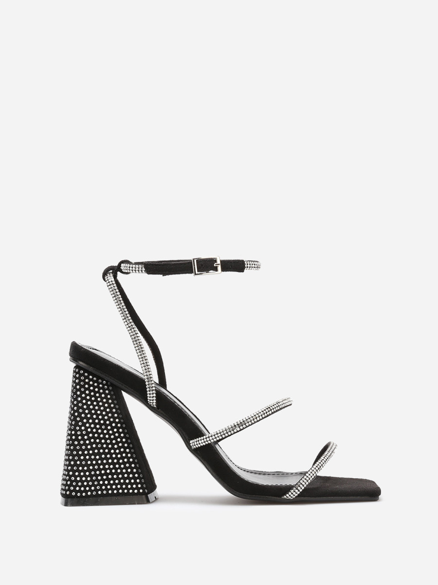 Sandales en suédine à strass