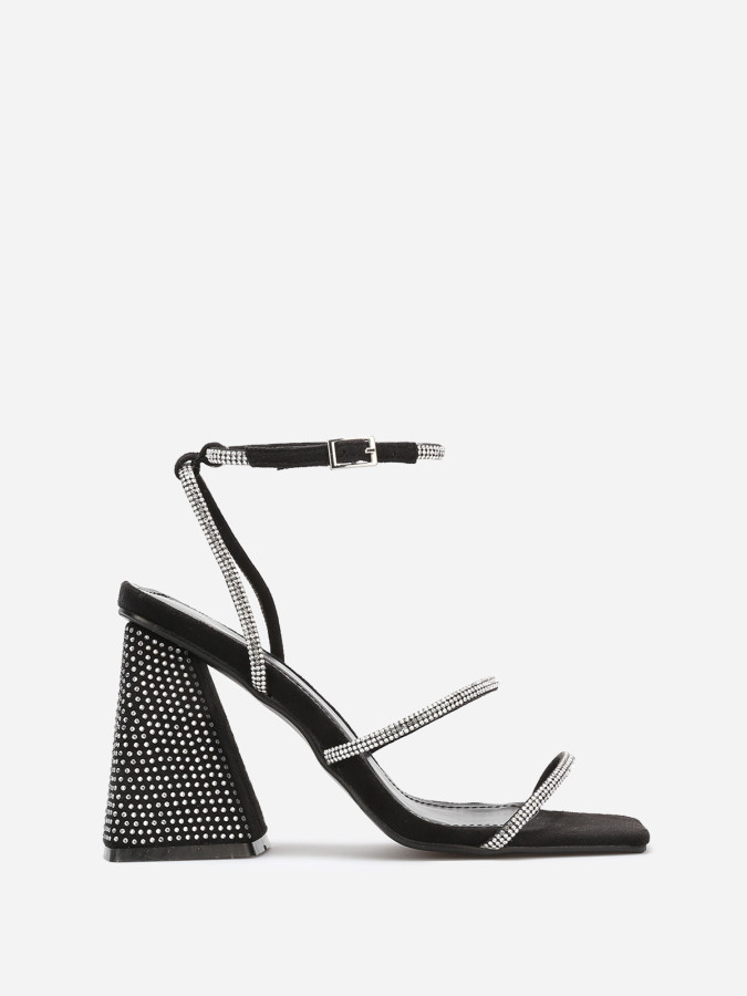 Sandales en suédine à strass