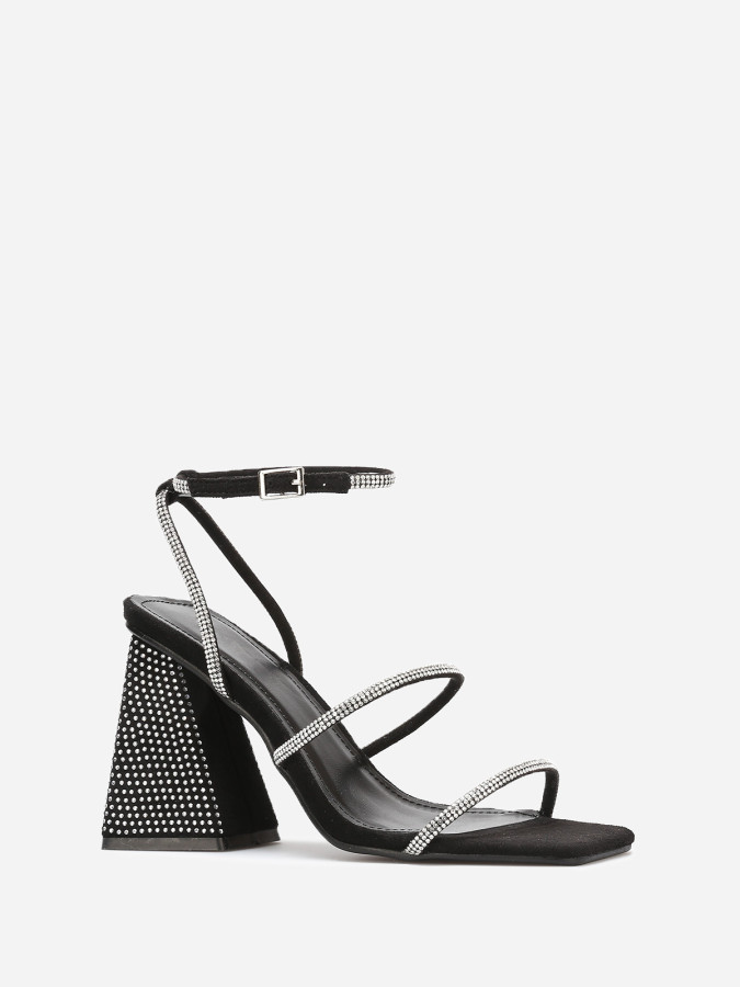 Sandales en suédine à strass