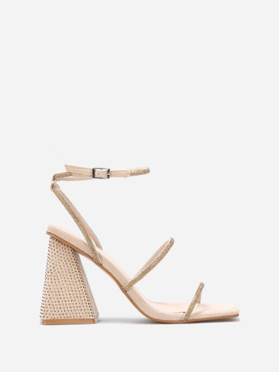 Sandales en suédine à strass