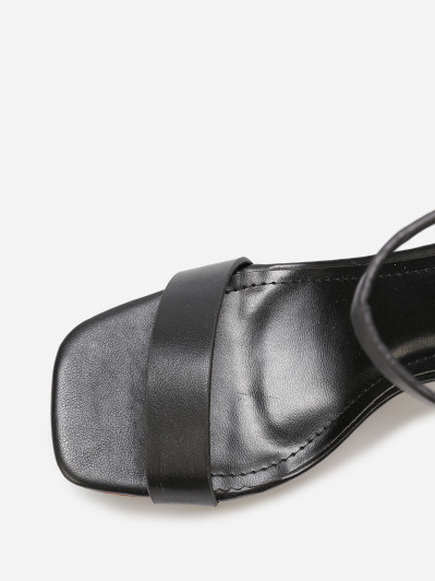 Sandales à plateforme et talon effet bois