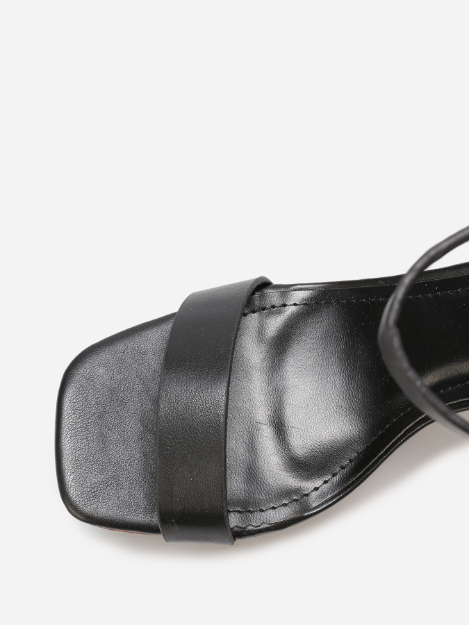 Sandales à plateforme et talon effet bois