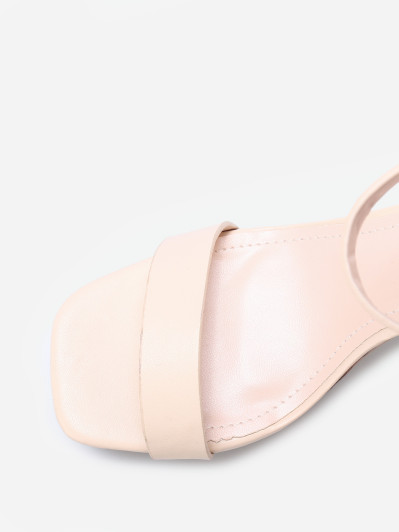 Sandales à plateforme et talon effet bois