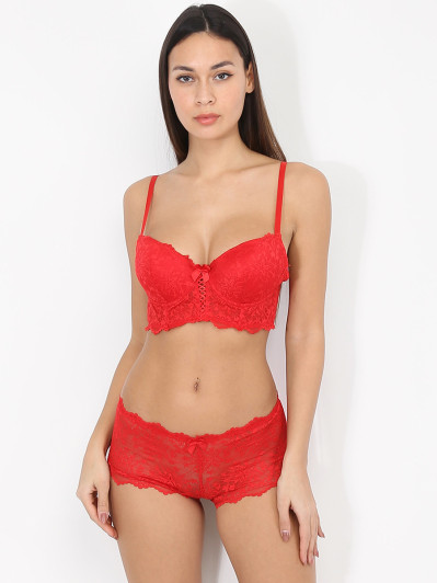 Ensemble lingerie corset en dentelle