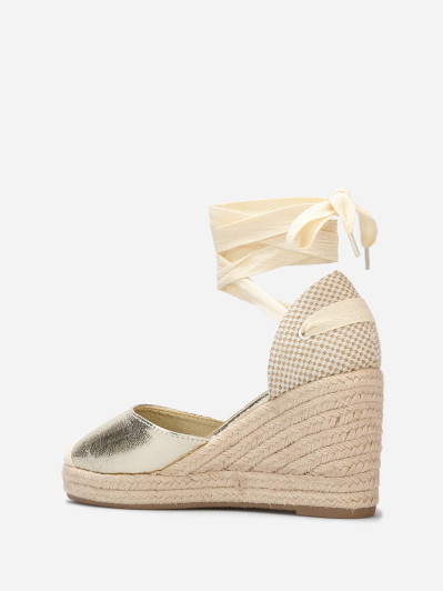 Espadrilles compensées avec ruban à nouer