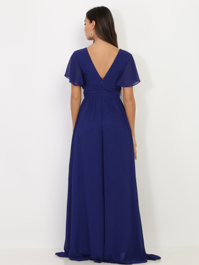 Robe longue à manches papillons