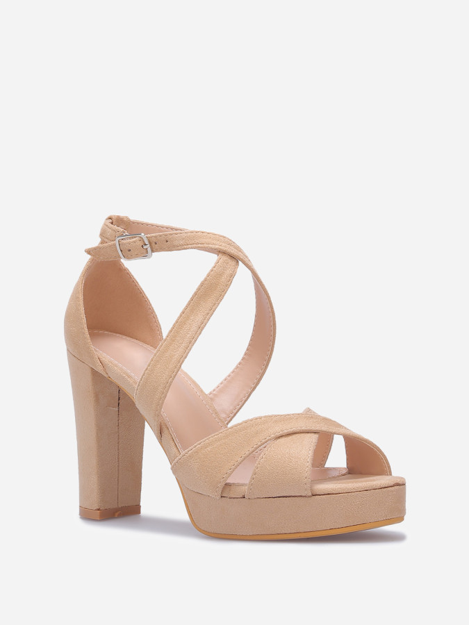 Sandales en suédine à plateforme