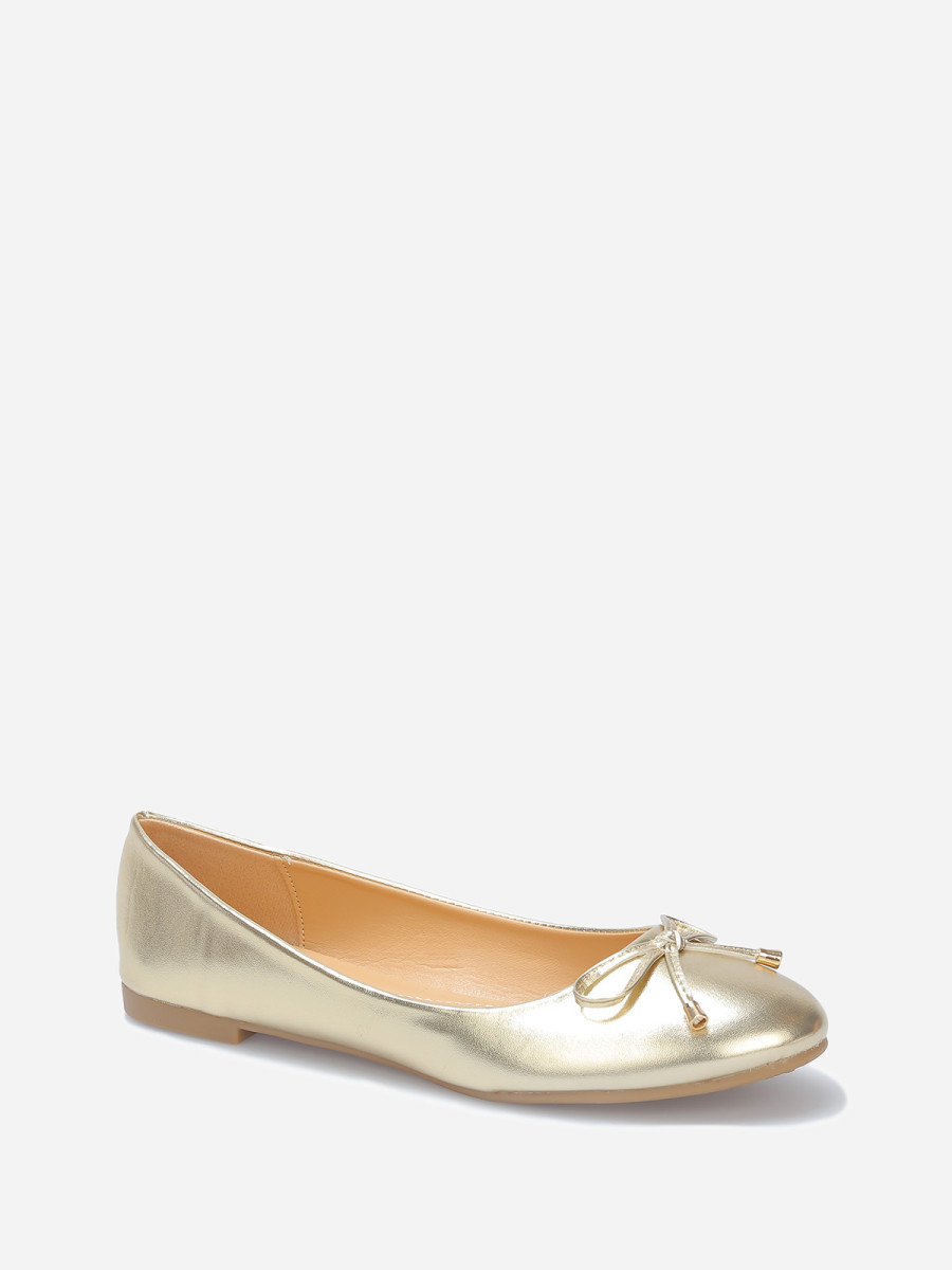 Ballerines Fille Dorées Avec Nœud TISSAIA – Pointure 28 – Occasion – Faux Cuir