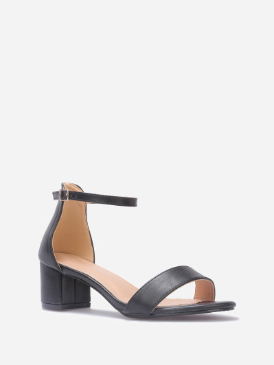 Sandales à bout arrondi et talon carré-arrondi