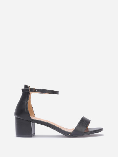 Sandales à bout arrondi et talon carré-arrondi