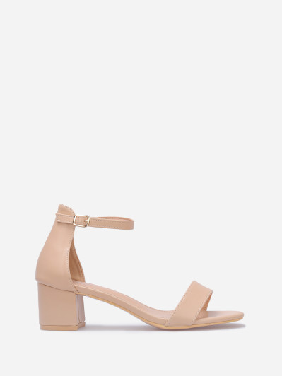 Sandale à bout arrondi et talon carré-arrondi