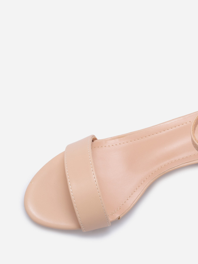 Sandale à bout arrondi et talon carré-arrondi