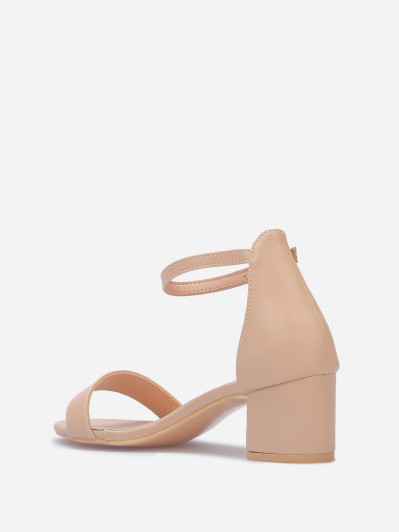 Sandale à bout arrondi et talon carré-arrondi