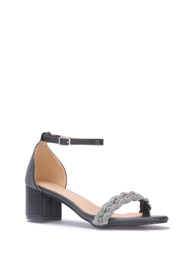 Sandales à bride tressée en strass