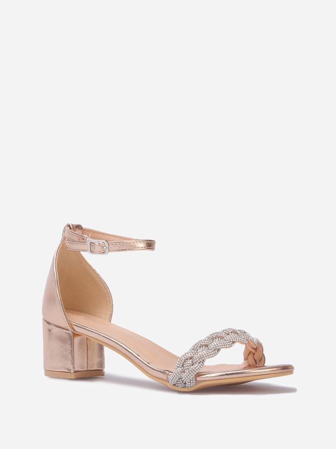 Sandales à bride tressée en strass