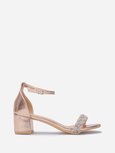 Sandales à bride tressée en strass