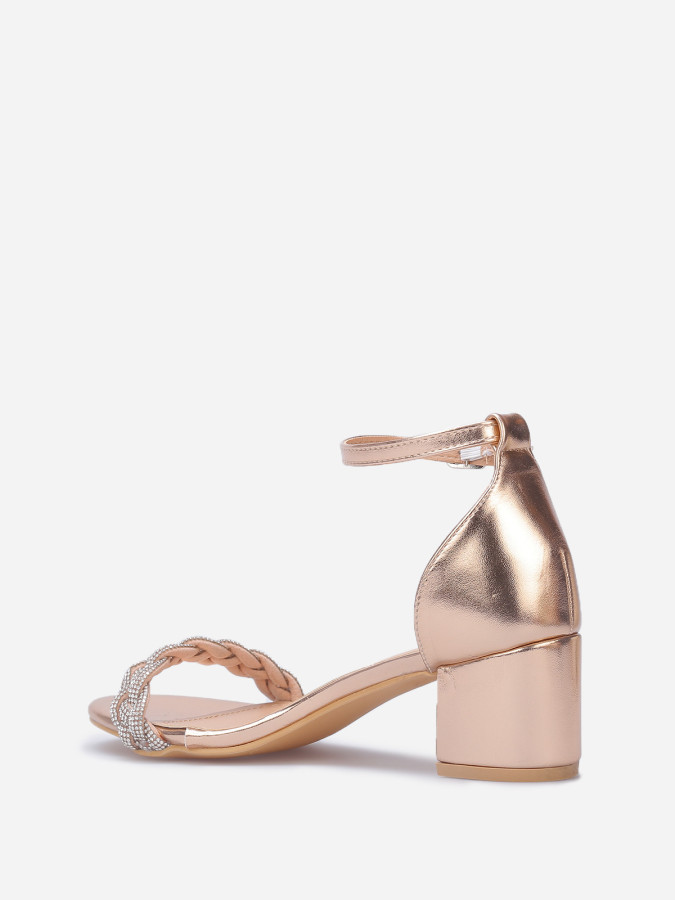 Sandales à bride tressée en strass