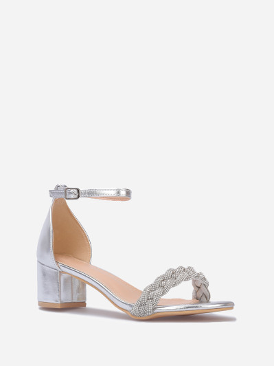 Sandales à bride tressée en strass