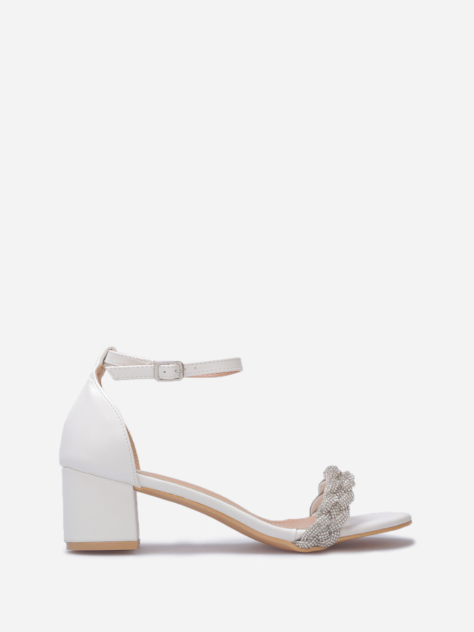 Sandales à bride tressée en strass