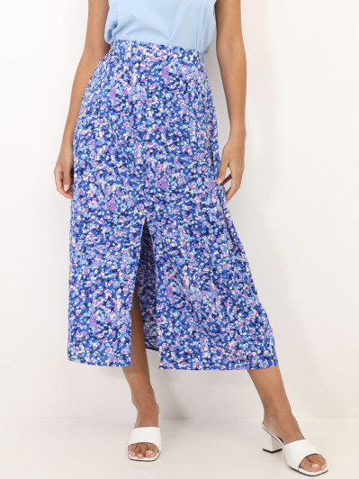 Jupe fendue à imprimé tacheté