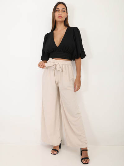 Pantalon ample ceinturé