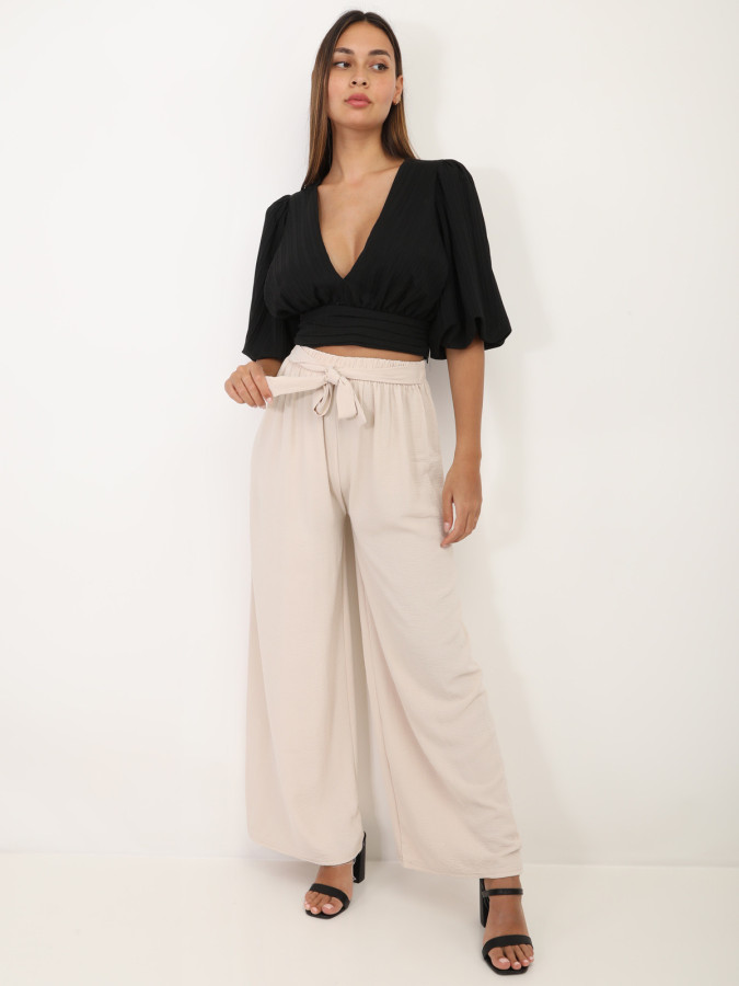 Pantalon ample ceinturé