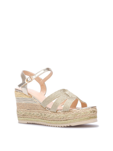 Sandales compensées à brides croisées