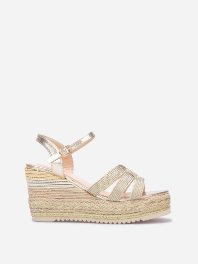 Sandales compensées à brides croisées