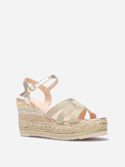 Sandales compensées à brides croisées