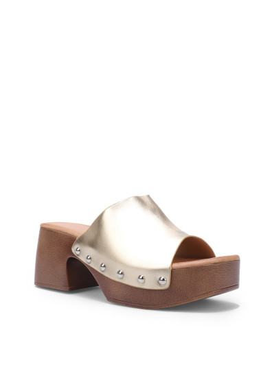 Mules sabots cloutées à plateforme