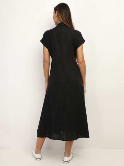 Robe en lin boutonnée à fente