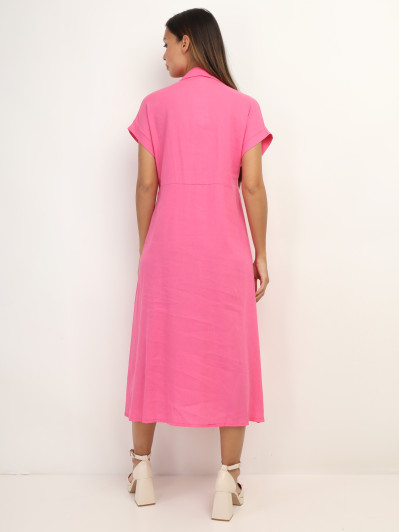 Robe en lin boutonnée à fente