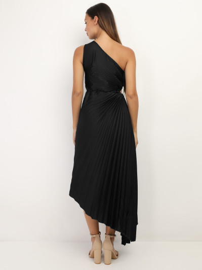 Robe cut-out et asymétrique plissée