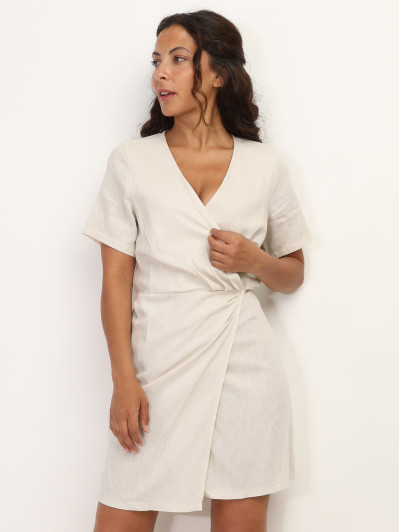Robe portefeuille en lin