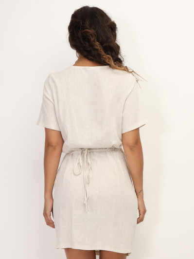 Robe portefeuille en lin