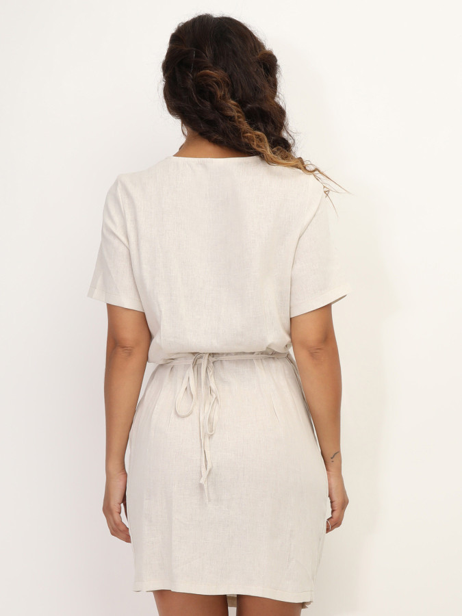 Robe portefeuille en lin