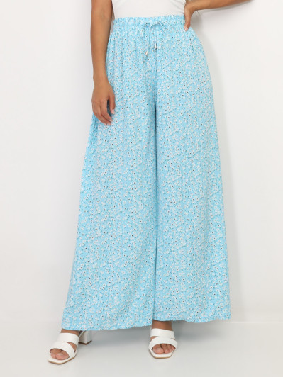 Pantalon plissé à motif floral