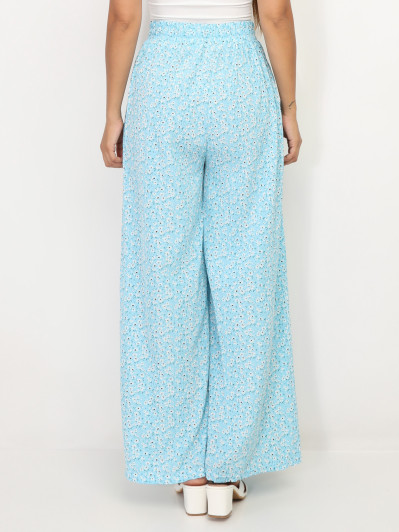 Pantalon plissé à motif floral
