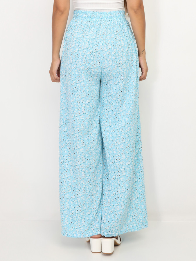 Pantalon plissé à motif floral