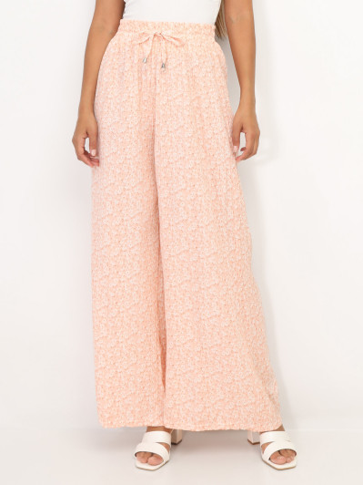 Pantalon plissé à motif floral